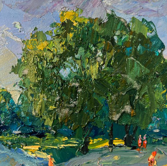 People are Relaxing on the River