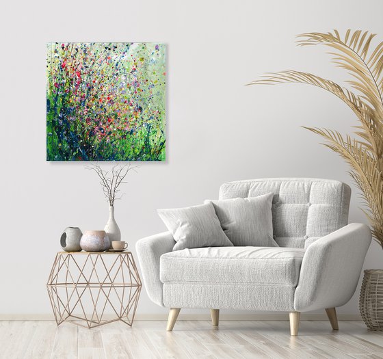 Celeste's Meadow - Floral Painting by Kathy Morton Stanion