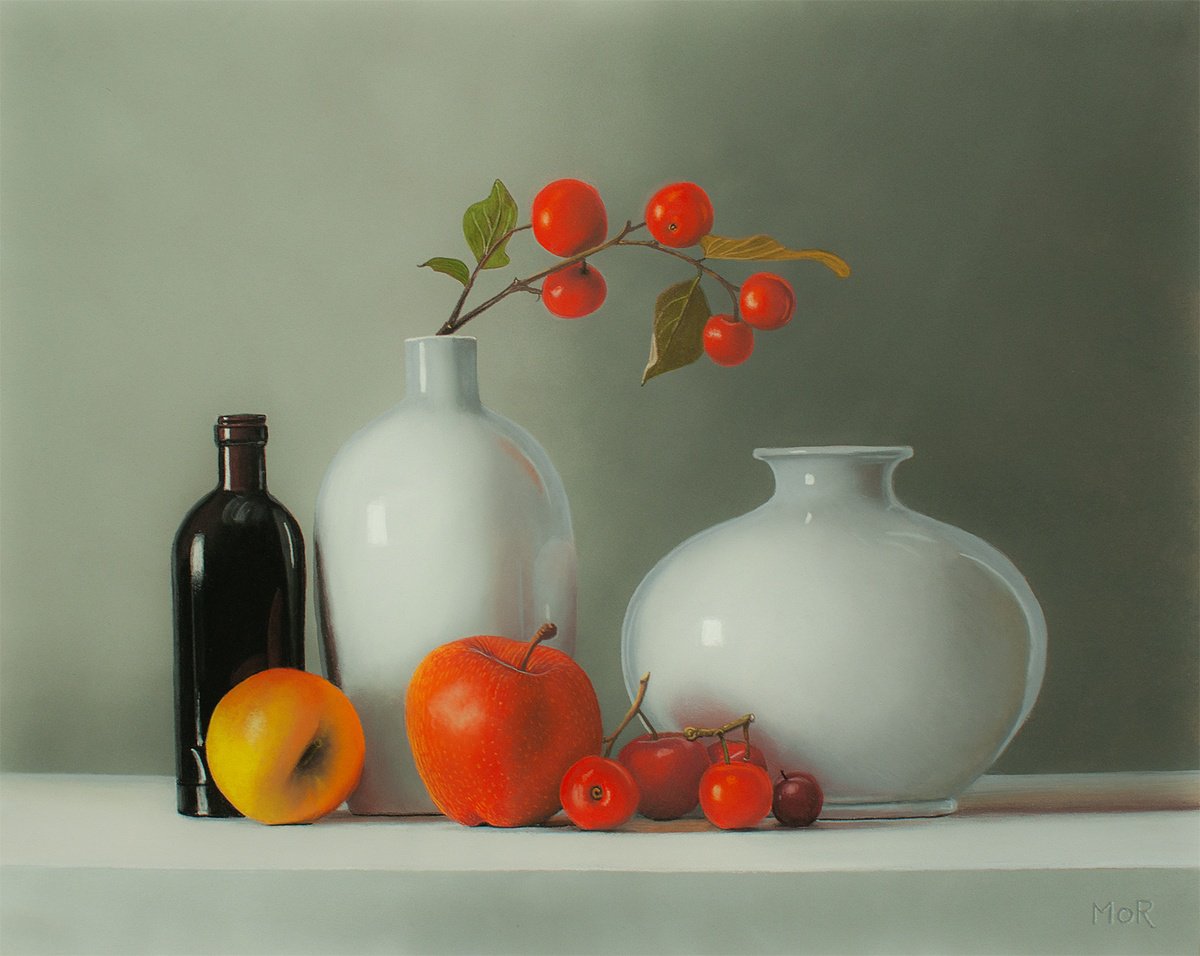 Photorealistic Still Life Pastel Drawing By Dietrich Moravec, 20 X 16, The Weight Of Stillness, Original Artwork