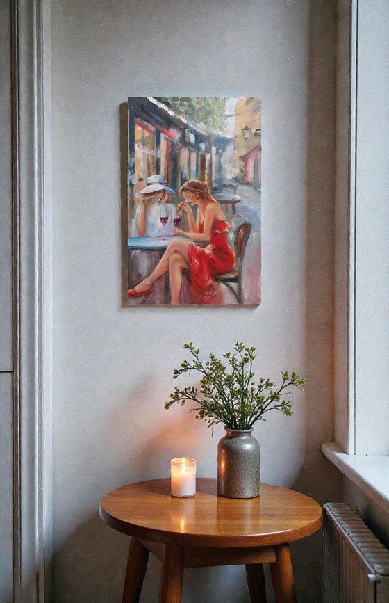 A Glass of Sangria at the Bar on the Corner