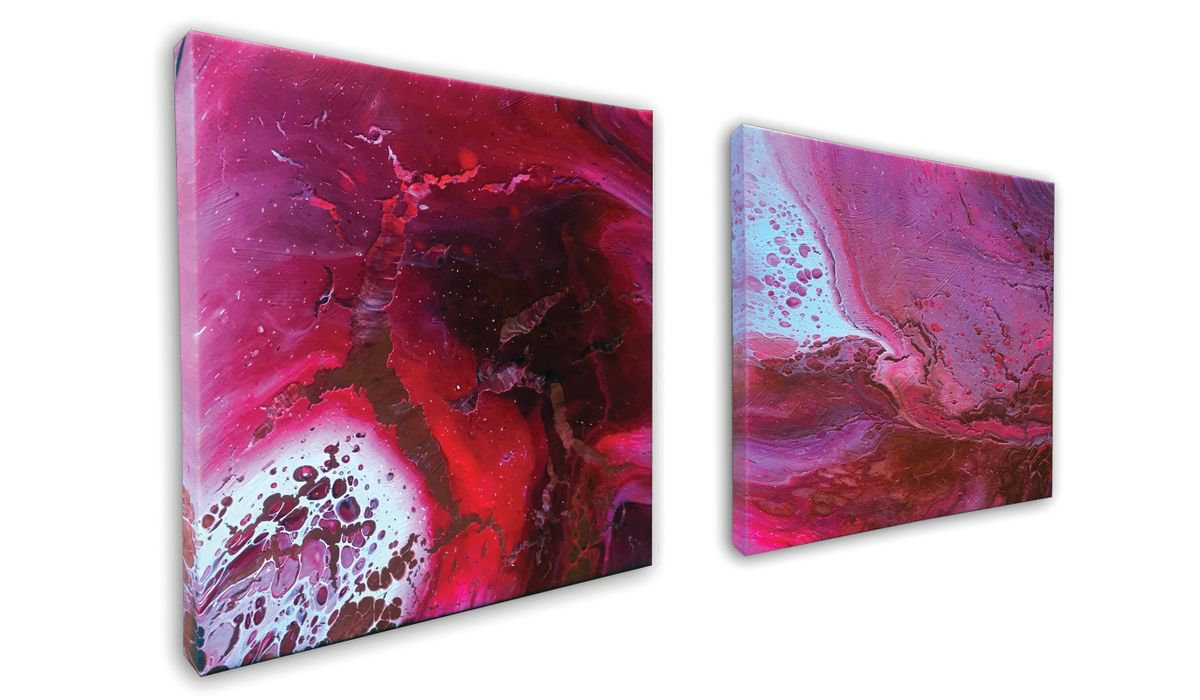 Blood Flow Series - FREE USA SHIPPING - Original Diptych, Abstract PMS Acrylic Paintings... by Preston M. Smith (PMS)