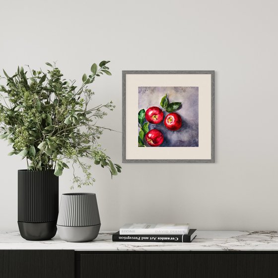 Red Apples on Cement v2