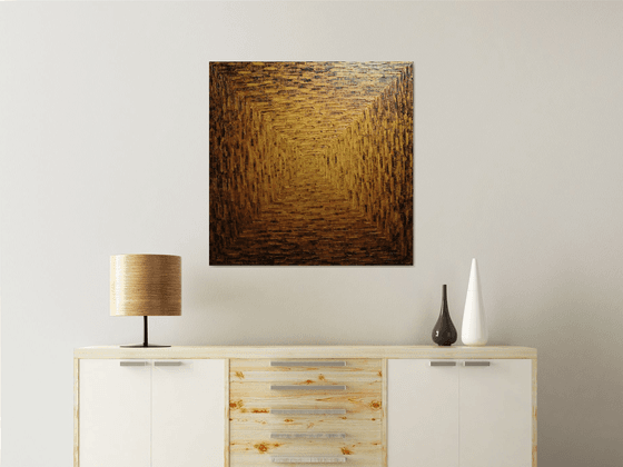 Large square gold gradient