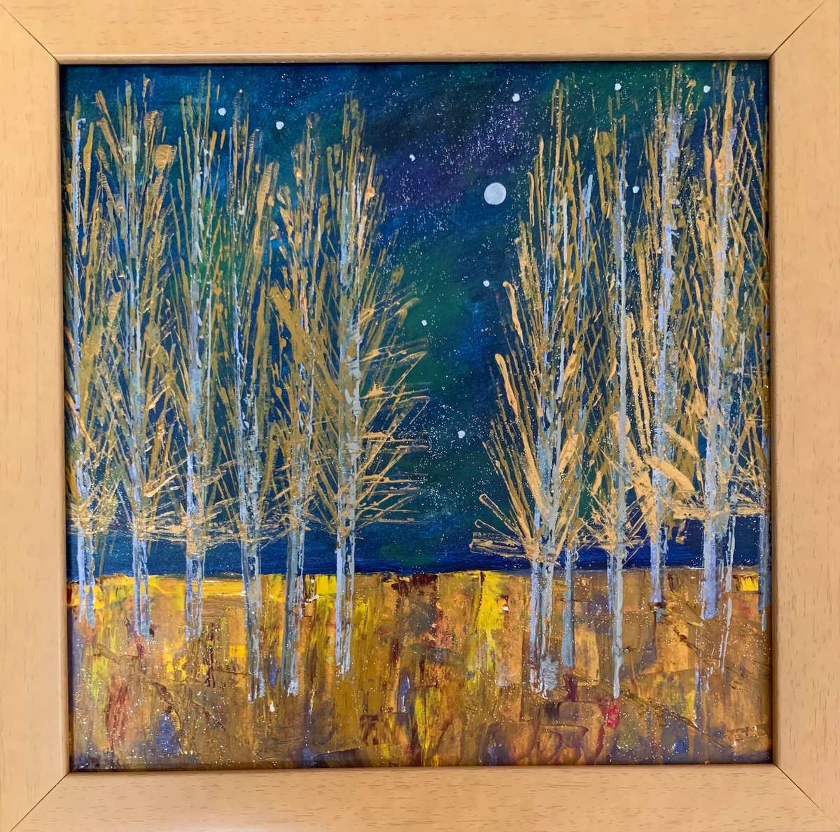 Midnight poplars by Sarah Gill
