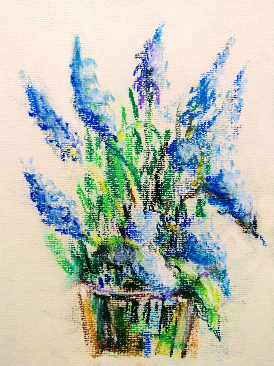 Impressionistic Still Life Pastel Drawing By Elena Klyan, 7 X 10, Spring Flowers. Pastel, Original Artwork