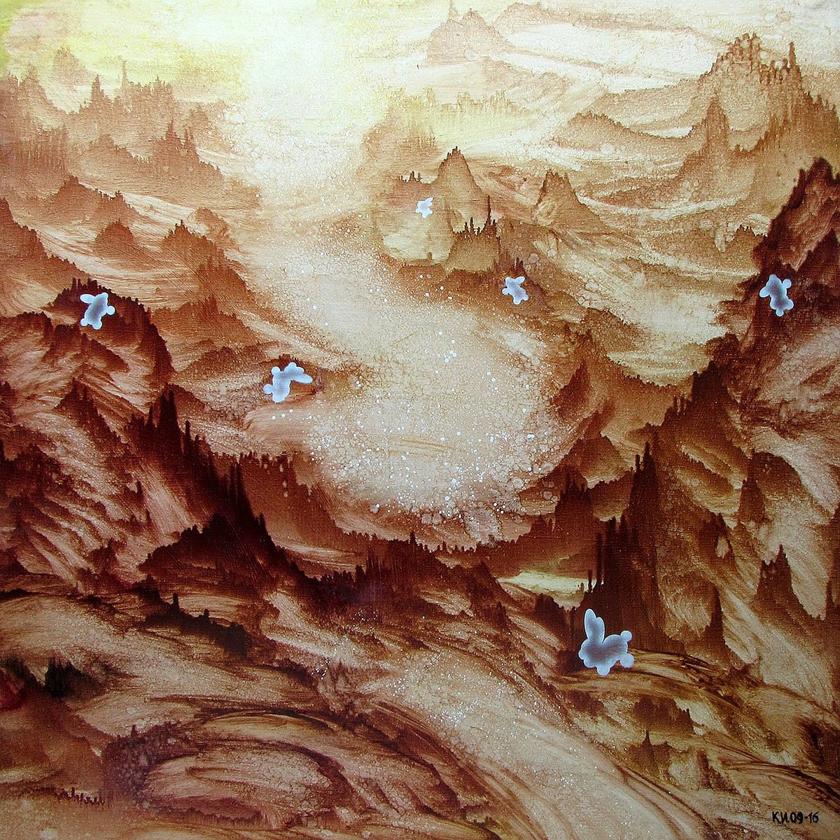 Impressionistic Landscape Oil Painting By Igor Konovalov, 53 X 53, Once Upon A Time In Tibet, Original Artwork