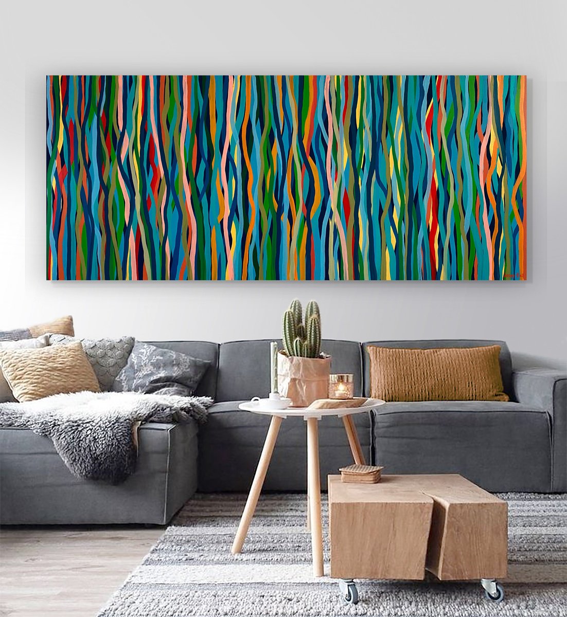 Groove Safari- 200 x 85cm acrylic on canvas by George Hall
