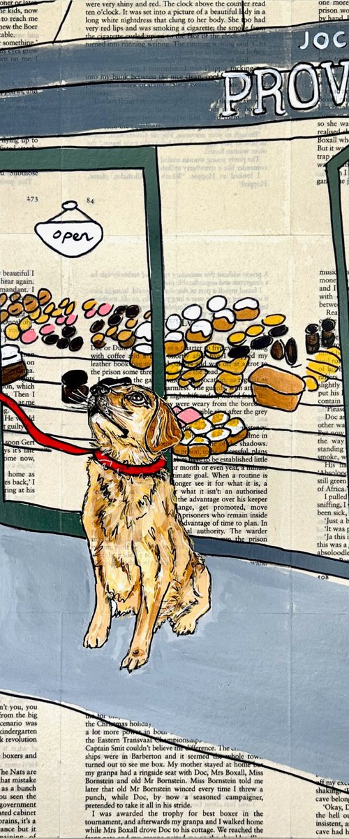 Dog Days Croissants 40cm x 40cm by DEBORAH LANG