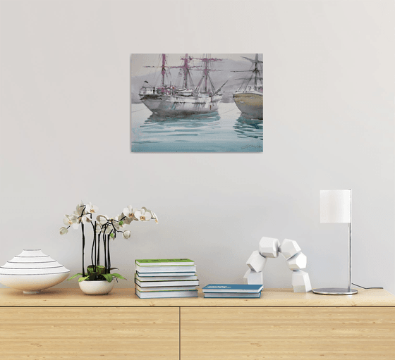 Ships in the adriatic harbor