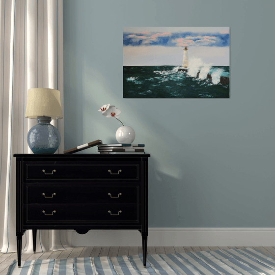 Lighthouse on Lake Ontario / Original Painting