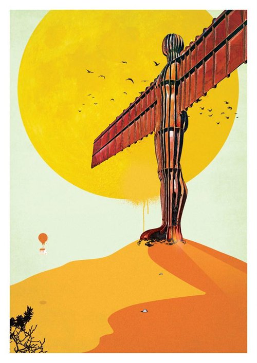 Angel of the North Yellow by Emilie DeBlack