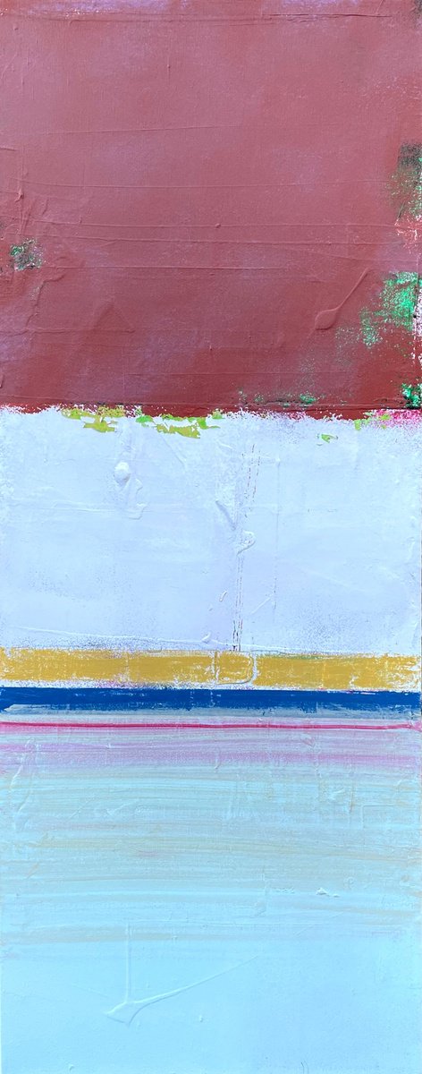 Abstract Acrylic Painting By Jason Forcier, 16 X 40, Clean Cut, Original Artwork