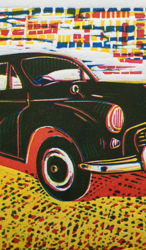 Morris Minor with red shadow number 5 of 25 by Jane Dignum