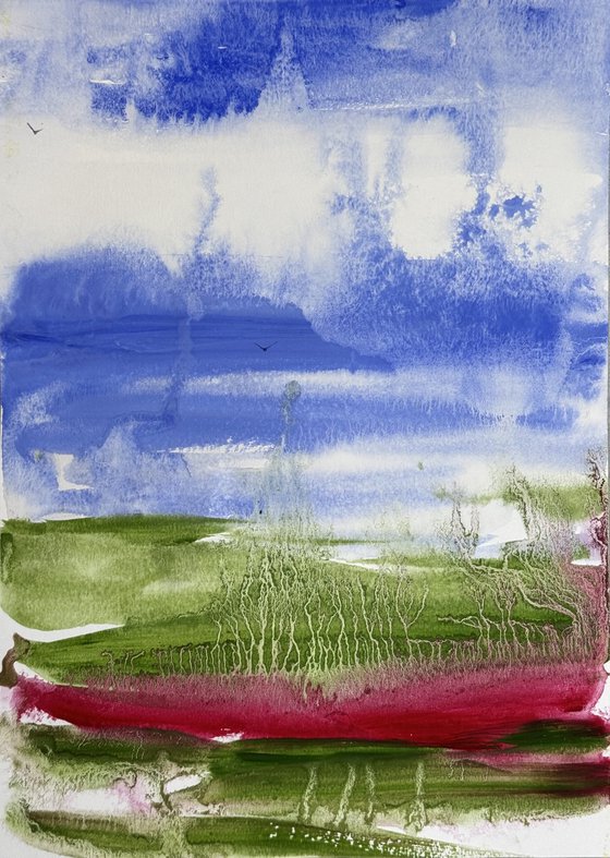 Spring rain Abstract landscape