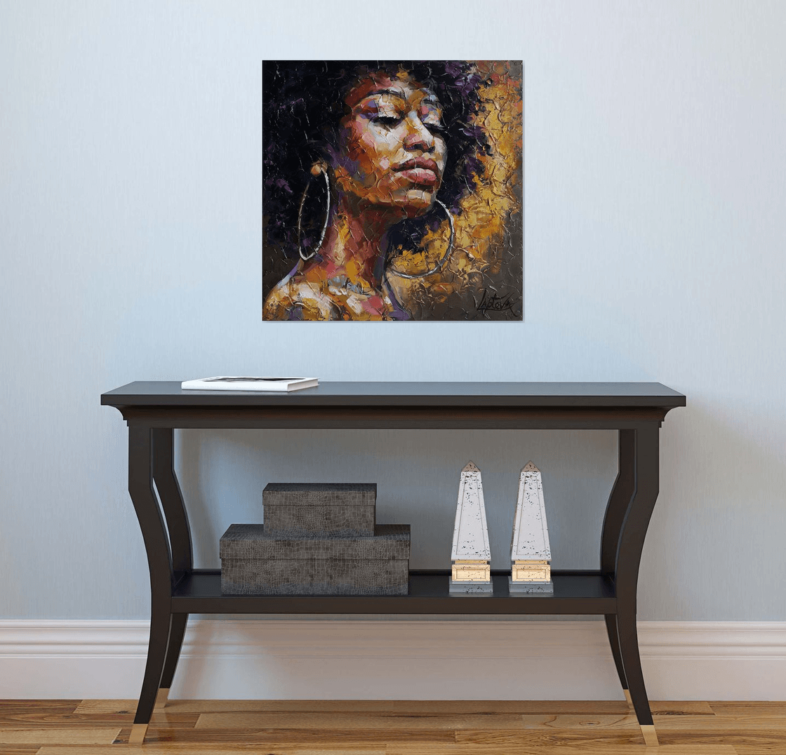 Painting portrait of a black woman - Сourage - portrait african woman ...