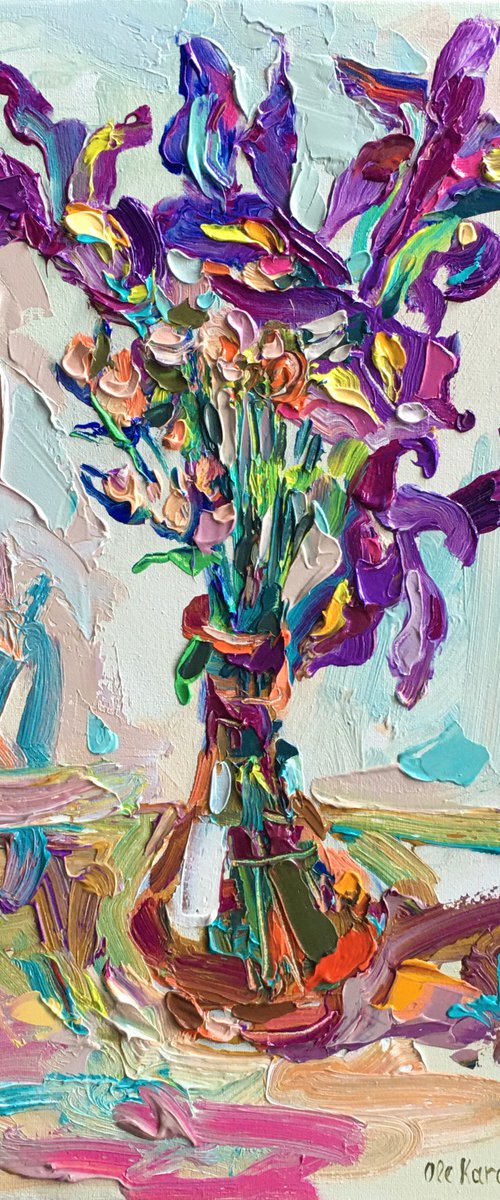 Purple Irises by Ole Karako