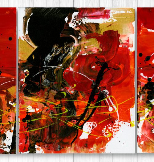 Passion And Lust  - 3 Abstract Paintings by Kathy Morton Stanion by Kathy Morton Stanion