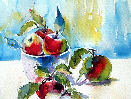 Apples on table