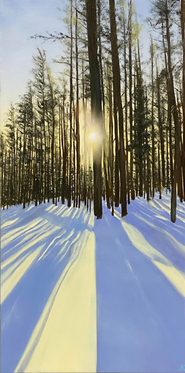Photorealistic Oil Painting , Tranquil Sunrise By Alla Kallas, 10 X 20, Artwork For Sale On Artfinder