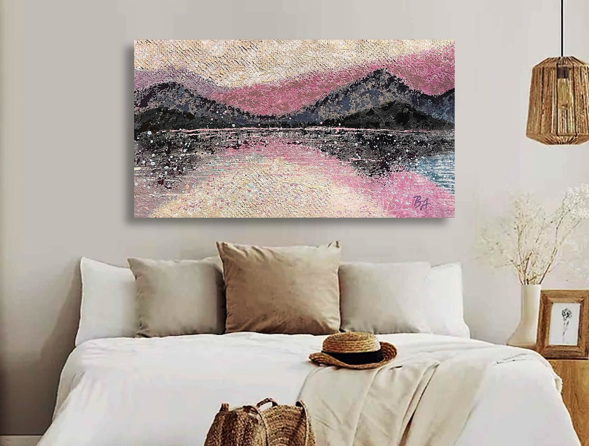 Abstract Acrylic Painting By Bogdana Antoniuk, 47 X 28, Stillness Stays, Original Artwork