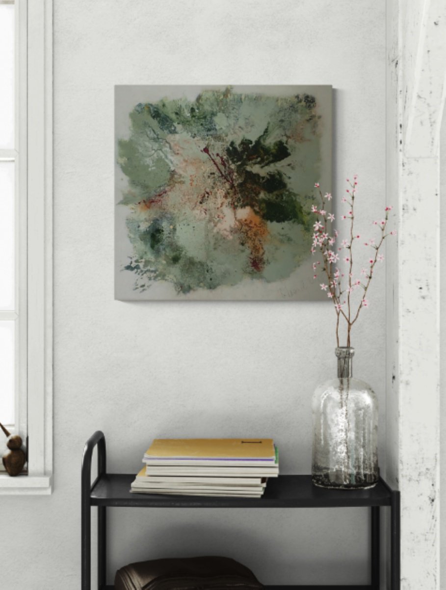 Abstract Oil Painting By Christa Haack, 20 X 20, Powerful Targets 2, Original Artwork