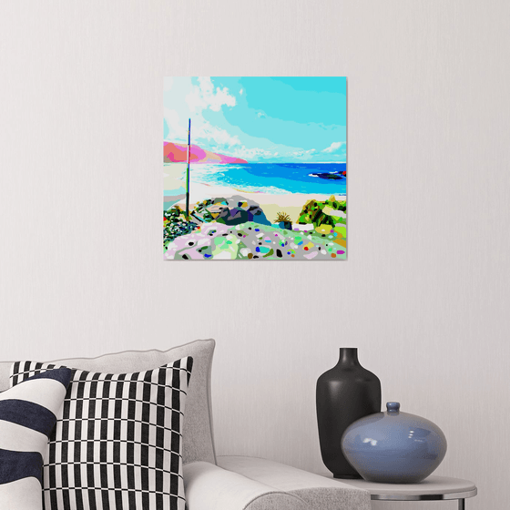 Doniños beach/ Playa de Doniños (pop art, seascape)