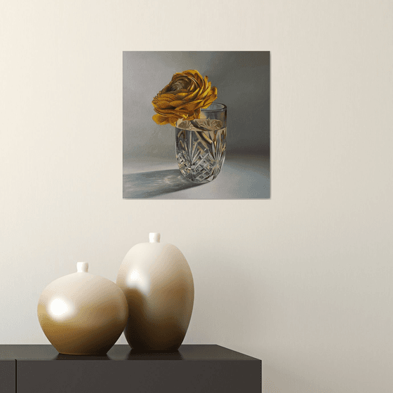 October flower in a glass