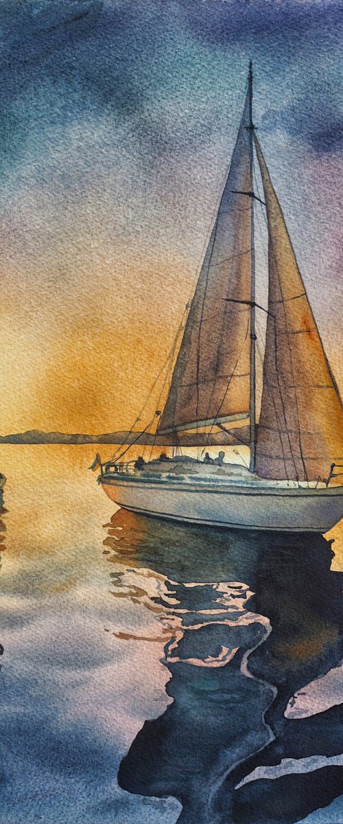 Sail on sunset by Delnara El