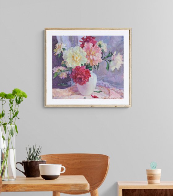 Still life with peonies