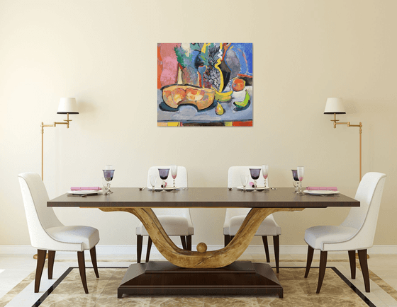 Still Life with Pumpkin and Pineapple