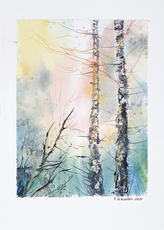 10/20 ORIGINAL WATERCOLOR painting. Trees series