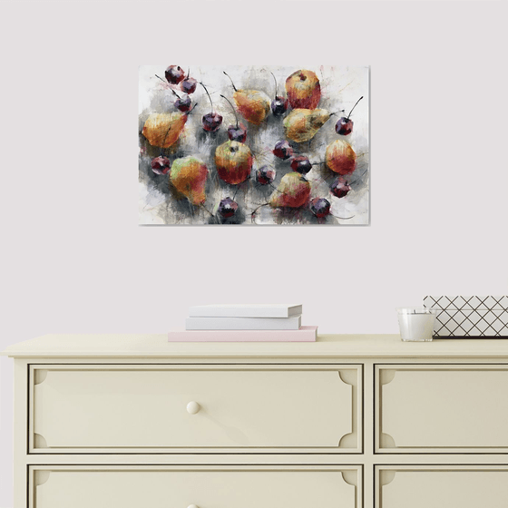 Summer fruits. One of a kind, original painting, handmad work, gift.