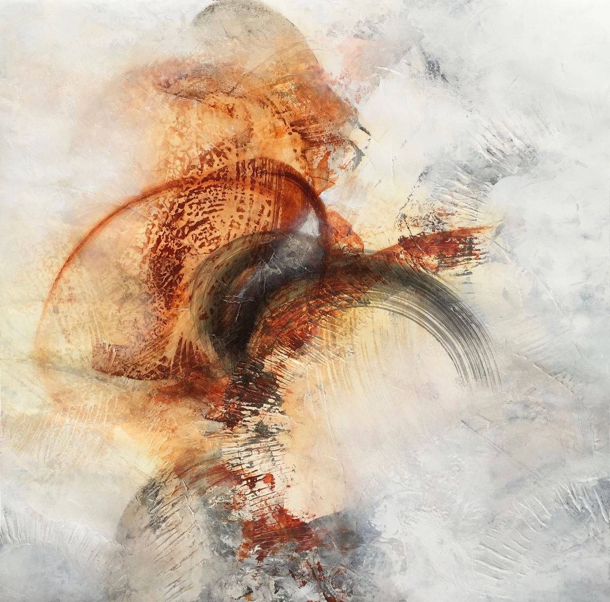 Abstract Landscape Acrylic Painting By Natasha Dess, 28 X 28", Coexistences, Original Artwork