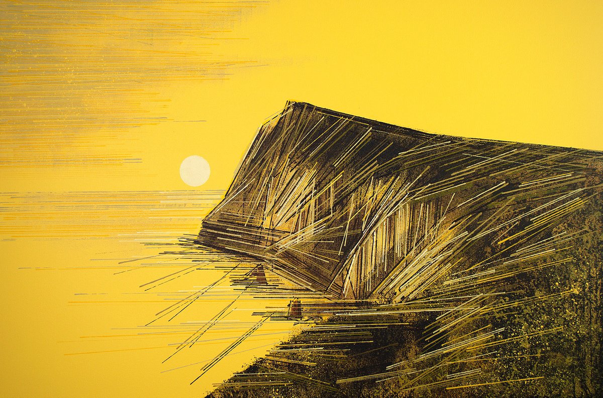 Impressionistic Landscape Acrylic Painting By Marc Todd, 30 X 20", Peak Hill At Sunset, Original Artwork