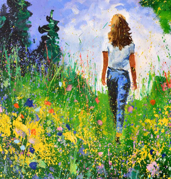 Walking in the grass