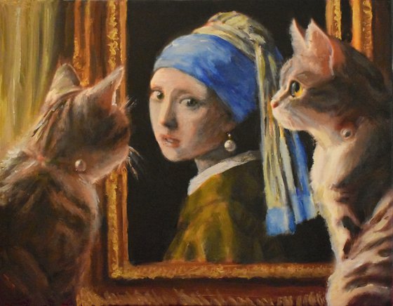 Cats and Vermeer's girl