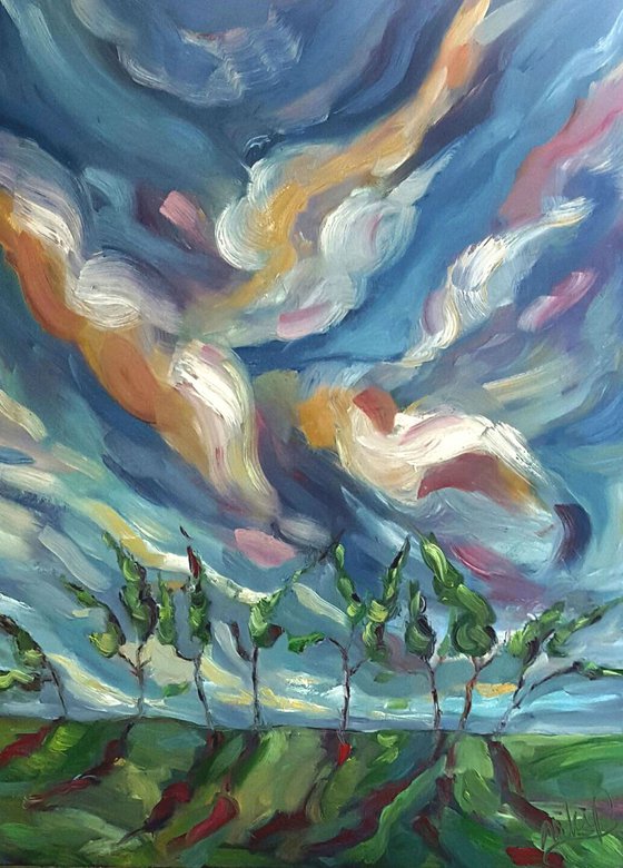 Swirling Clouds & Dancing Trees