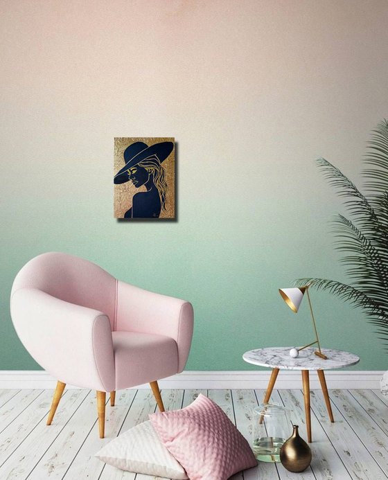 Woman in Shadow and Gold
