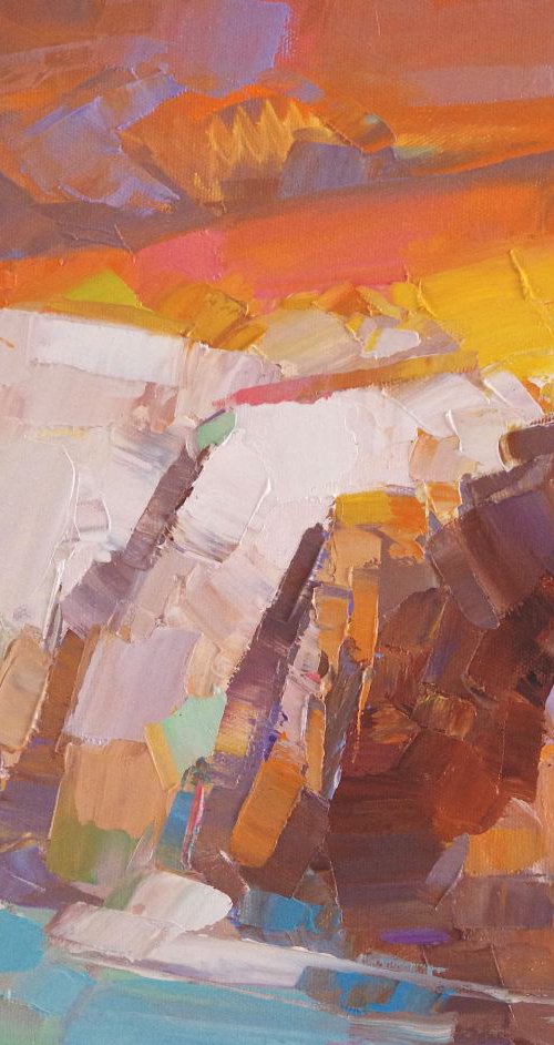 Seascape  Original oil painting,  Handmade artwork, Painting on Canvas, One of a kind Signed with Certificate of Authenticity by Vahe Yeremyan