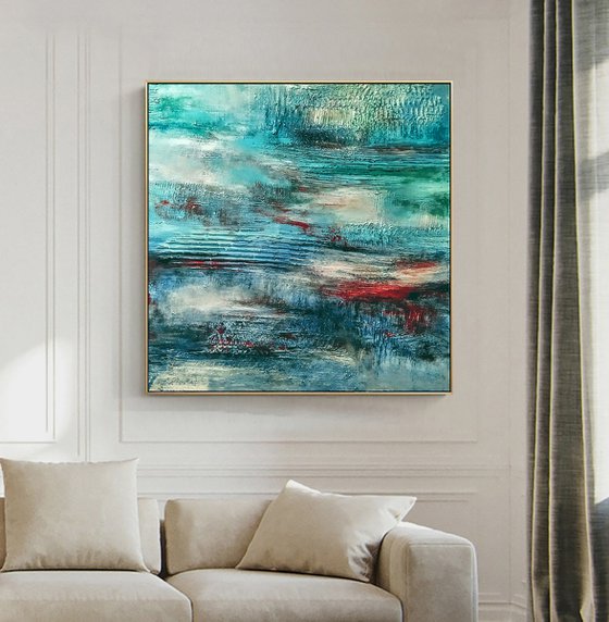 Summer getaways 100x100cm Abstract Textured Painting