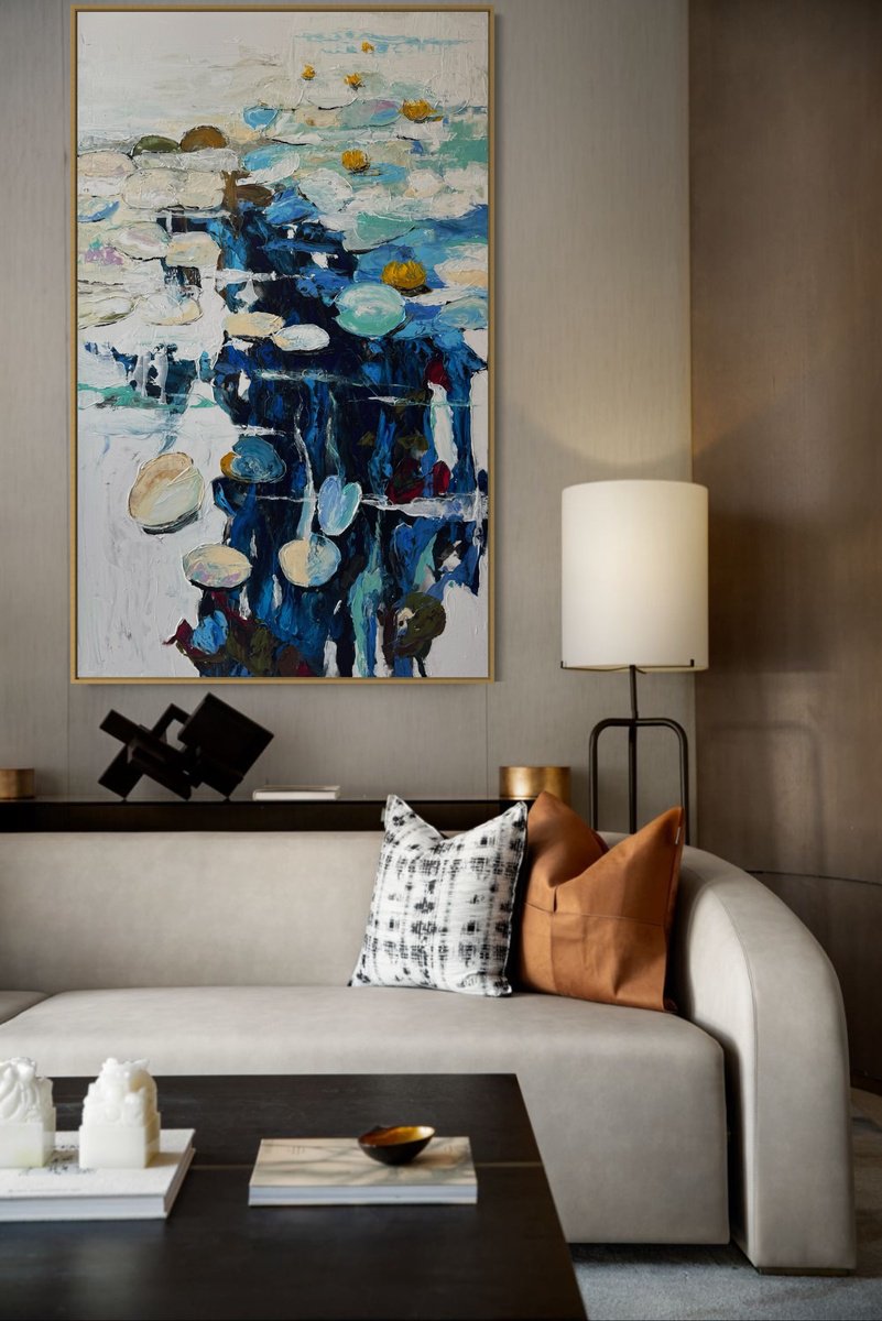 Impressionistic Botanical Acrylic Painting By Tetiana Hutsul, 37 X 61", The Shape Of A Secret/ Floral, Original Artwork