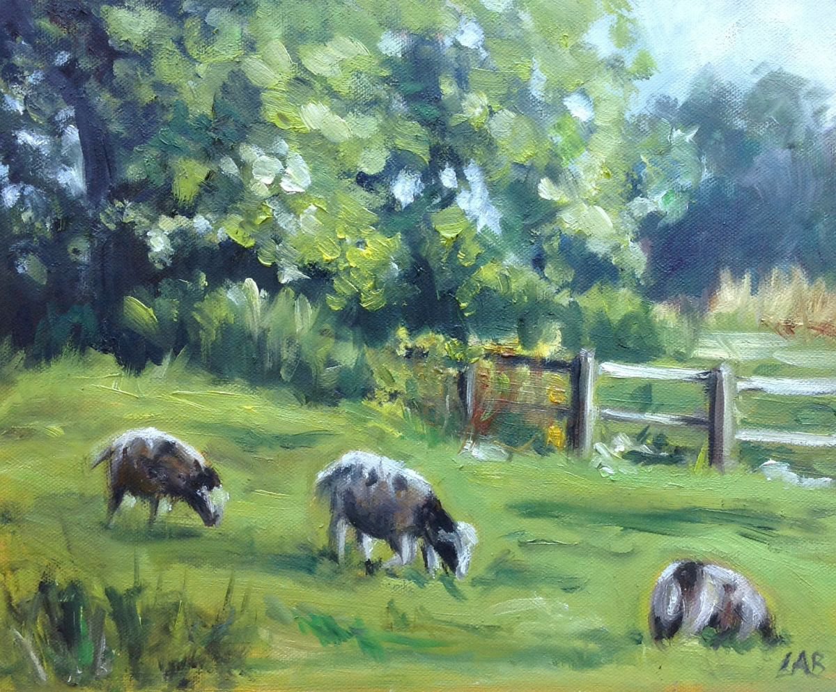 Sheep in a field Painting by Louise Brown Artfinder