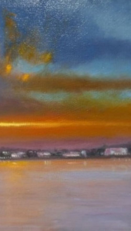 Setting Sun Over Estepona Spain by Gary Obee
