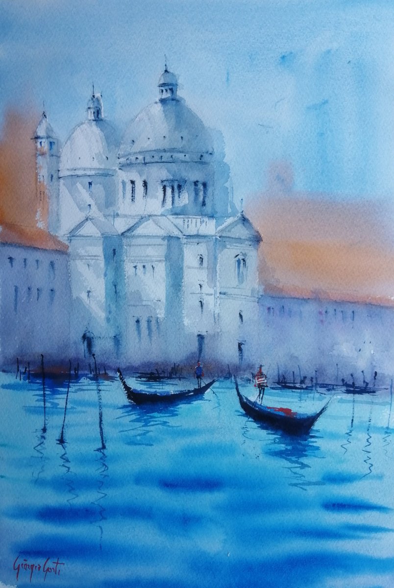 Expressive Cityscapes Watercolour By Giorgio Gosti, 14 X 21, Venice 119, Original Artwork