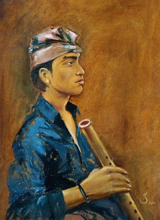 Balinese fluite player