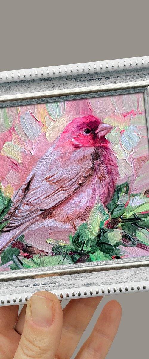 Purple finch by Nataly Derevyanko
