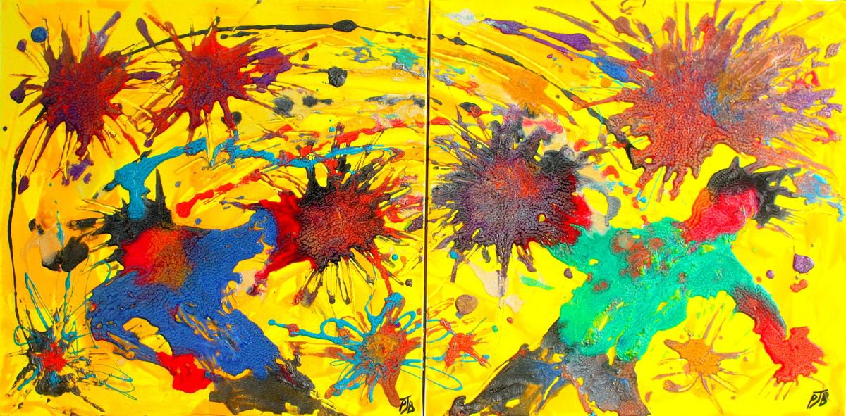 Songkran. Diptych By Paul J Best, 39 X 20, Artwork For Sale On Artfinder