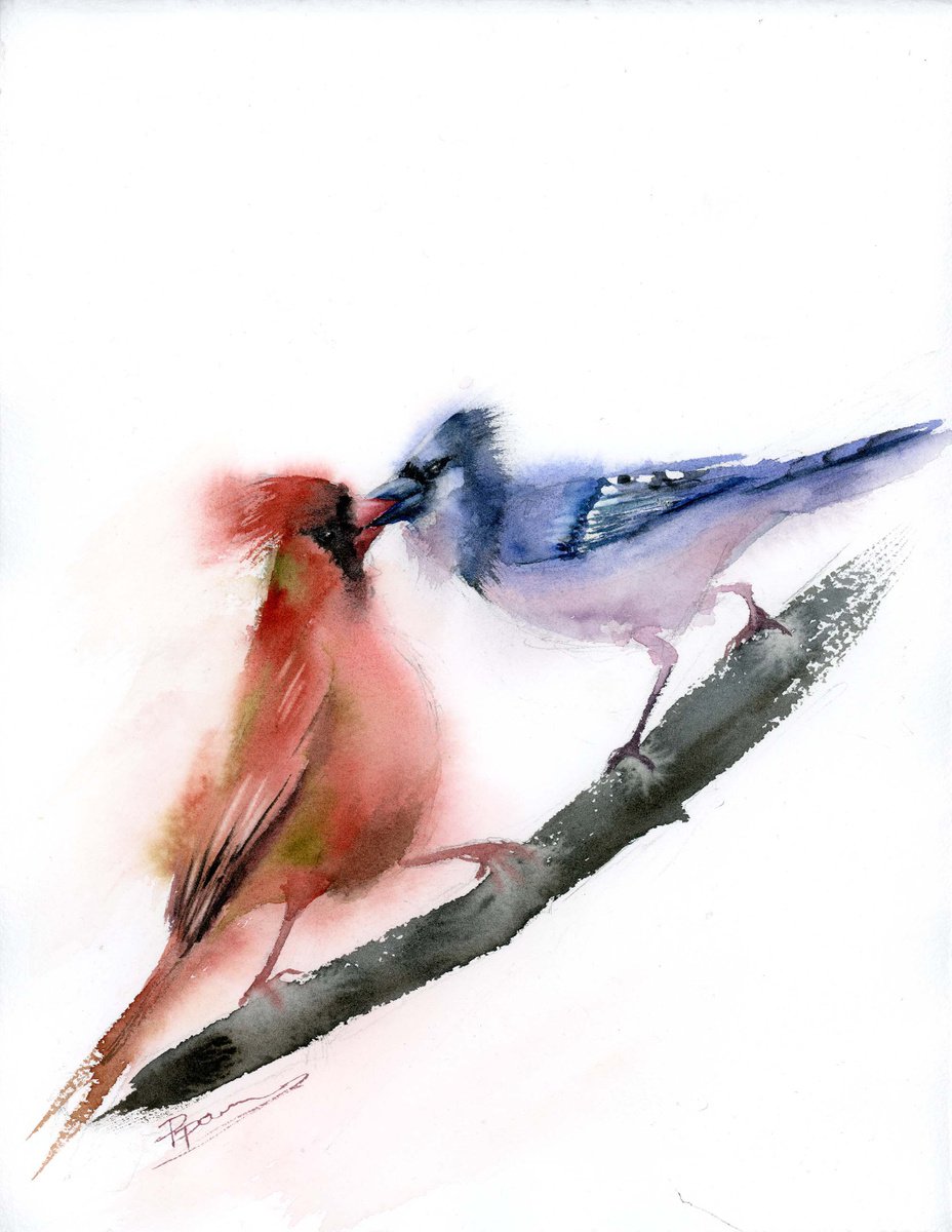 Birds in Love by Olga Shefranov (Tchefranova)