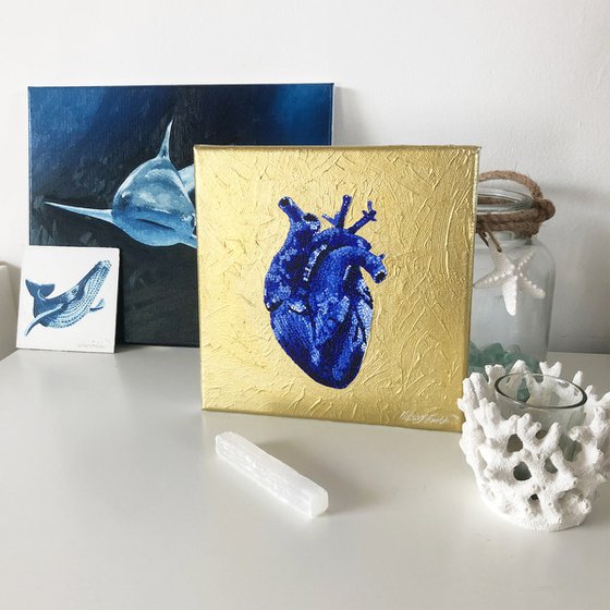 “Hypercholesterolemia” Blue Monochrome Acrylic Painting