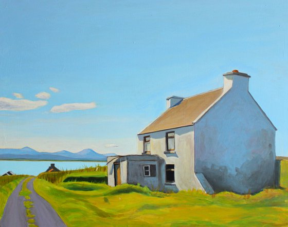 House on Inishbofin, with Distant Seven Sisters